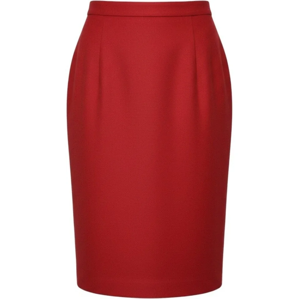 Worthington Women's Size 12 Red A-line Midi Lined Career Wool Classic Skirt NWOT